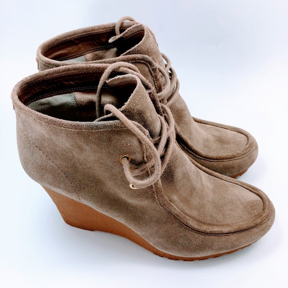 Michael Kors Shoes - Michael Kors Rory Wedge Suede Bootie - 10 Tan
